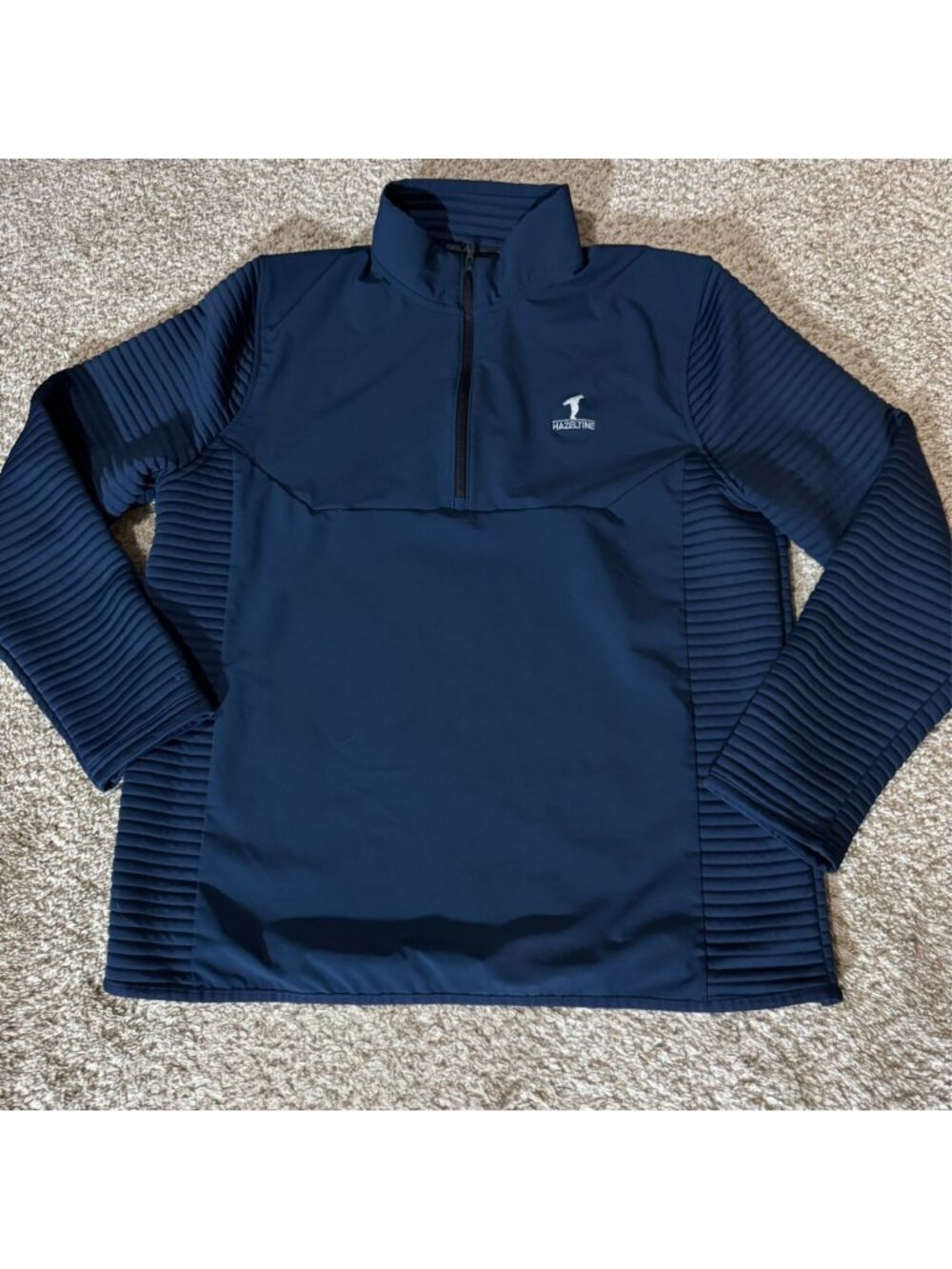 Under Armour Golf Pullover Mens L Navy Hazeltine 1/4 Zip ColdGear Ribbed Sleeve